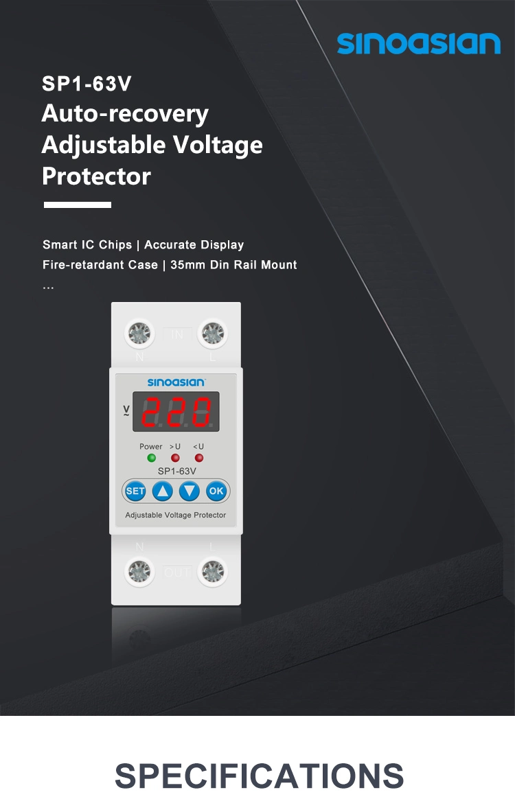 220/230V 40A High Low Voltage Protector with Digital Screen Design