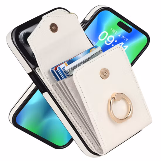 Crossbody Clutch Purse Ring Holder Luxury Faux Leather Phone Case for iPhone 6 6S 7 7S 8 Plus X XR XS Max 11 12 13 14 Mini PRO Max